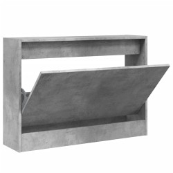 vidaXL Mueble zapatero madera de ingeniería gris hormigón 80x21x57 cm