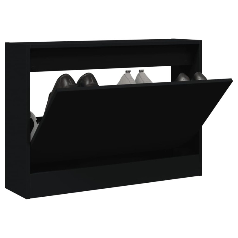 vidaXL Zapatero de madera de ingeniería negro 80x21x57 cm vidaXL Zapatero de madera de ingeniería negro 80x21x57 cm