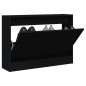 vidaXL Zapatero de madera de ingeniería negro 80x21x57 cm vidaXL Zapatero de madera de ingeniería negro 80x21x57 cm