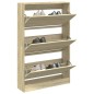vidaXL Zapatero de madera de ingeniería roble Sonoma 80x21x125,5 cm vidaXL Zapatero de madera de ingeniería roble Sonoma 80x21x125,5 cm