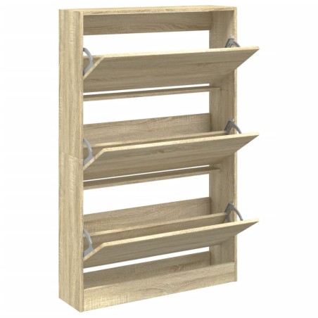 vidaXL Zapatero de madera de ingeniería roble Sonoma 80x21x125,5 cm