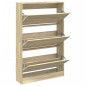 vidaXL Zapatero de madera de ingeniería roble Sonoma 80x21x125,5 cm vidaXL Zapatero de madera de ingeniería roble Sonoma 80x21x125,5 cm