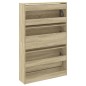 vidaXL Zapatero de madera de ingeniería roble Sonoma 80x21x125,5 cm vidaXL Zapatero de madera de ingeniería roble Sonoma 80x21x125,5 cm