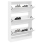 vidaXL Zapatero de madera de ingeniería blanco 80x21x125,5 cm vidaXL Zapatero de madera de ingeniería blanco 80x21x125,5 cm
