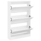 vidaXL Zapatero de madera de ingeniería blanco 80x21x125,5 cm vidaXL Zapatero de madera de ingeniería blanco 80x21x125,5 cm