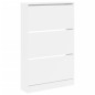 vidaXL Zapatero de madera de ingeniería blanco 80x21x125,5 cm vidaXL Zapatero de madera de ingeniería blanco 80x21x125,5 cm