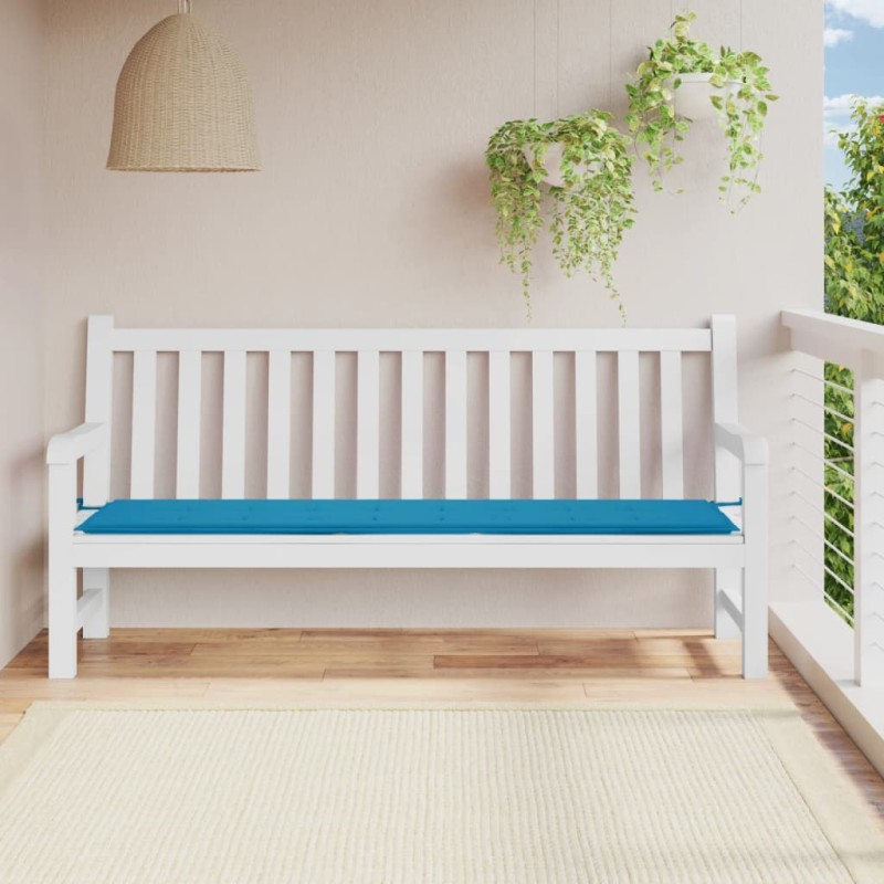 vidaXL Cojín de banco de jardín tela Oxford azul 200x50x3 cm vidaXL Cojín de banco de jardín tela Oxford azul 200x50x3 cm