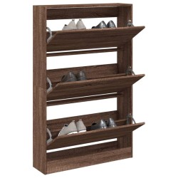 vidaXL Zapatero de madera de ingeniería marrón roble 80x21x125,5 cm