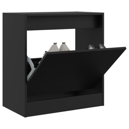 vidaXL Zapatero de madera de ingeniería negro 60x34x63,5 cm