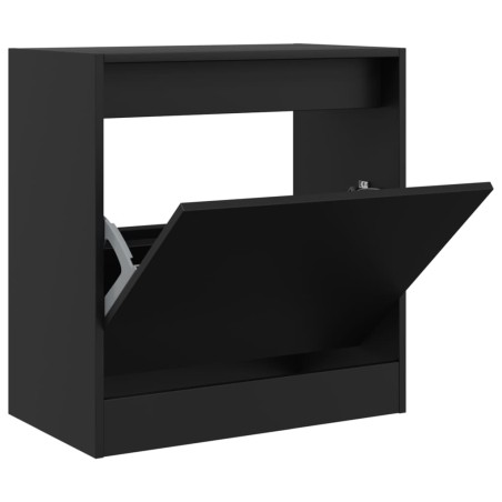 vidaXL Zapatero de madera de ingeniería negro 60x34x63,5 cm