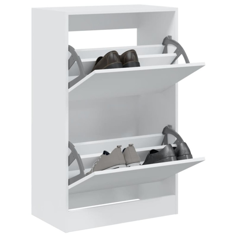vidaXL Zapatero de madera de ingeniería blanco 60x34x96,5 cm