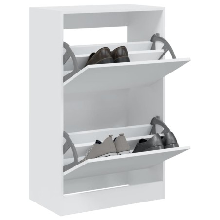 vidaXL Zapatero de madera de ingeniería blanco 60x34x96,5 cm
