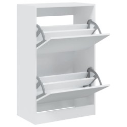 vidaXL Zapatero de madera de ingeniería blanco 60x34x96,5 cm