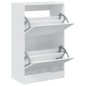 vidaXL Zapatero de madera de ingeniería blanco 60x34x96,5 cm