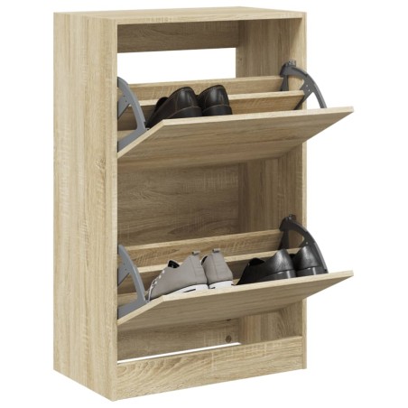 vidaXL Zapatero de madera de ingeniería roble Sonoma 60x34x96,5 cm