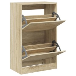 vidaXL Zapatero de madera de ingeniería roble Sonoma 60x34x96,5 cm