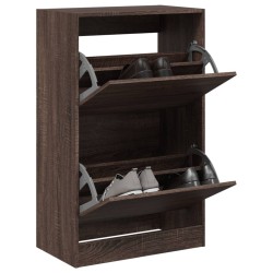 vidaXL Zapatero de madera de ingeniería marrón roble 60x34x96,5 cm