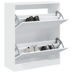 vidaXL Zapatero de madera de ingeniería blanco 80x34x96,5 cm