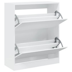 vidaXL Zapatero de madera de ingeniería blanco 80x34x96,5 cm