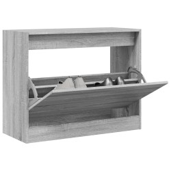 vidaXL Zapatero de madera de ingeniería gris Sonoma 80x34x63 cm