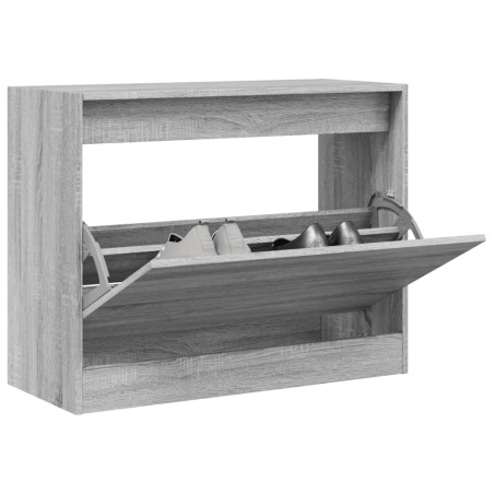 vidaXL Zapatero de madera de ingeniería gris Sonoma 80x34x63 cm