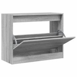 vidaXL Zapatero de madera de ingeniería gris Sonoma 80x34x63 cm