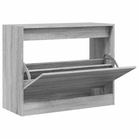 vidaXL Zapatero de madera de ingeniería gris Sonoma 80x34x63 cm