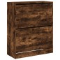 vidaXL Zapatero de madera de ingeniería roble ahumado 80x34x96,5 cm vidaXL Zapatero de madera de ingeniería roble ahumado 80x34x96,5 cm