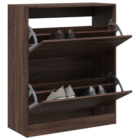 vidaXL Zapatero de madera de ingeniería marrón roble 80x34x96,5 cm