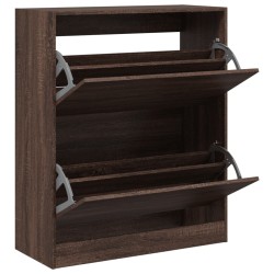 vidaXL Zapatero de madera de ingeniería marrón roble 80x34x96,5 cm
