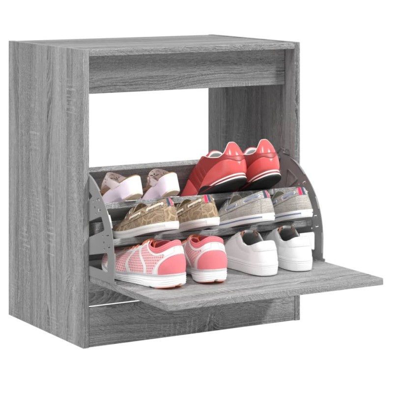 vidaXL Zapatero de madera de ingeniería gris Sonoma 60x42x69 cm