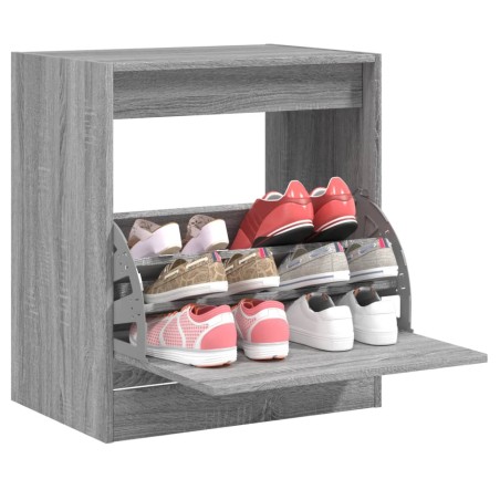 vidaXL Zapatero de madera de ingeniería gris Sonoma 60x42x69 cm