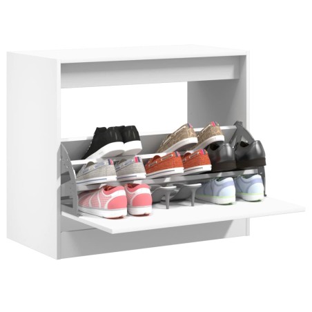 vidaXL Zapatero de madera de ingeniería blanco 80x42x69 cm