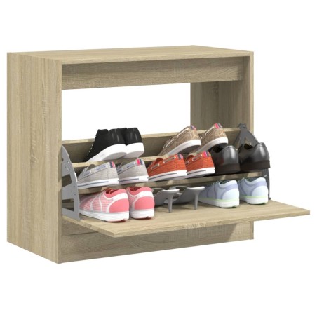 vidaXL Zapatero de madera de ingeniería roble Sonoma 80x42x69 cm