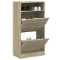 vidaXL Zapatero de madera de ingeniería roble Sonoma 60x34x116 cm vidaXL Zapatero de madera de ingeniería roble Sonoma 60x34x116 cm