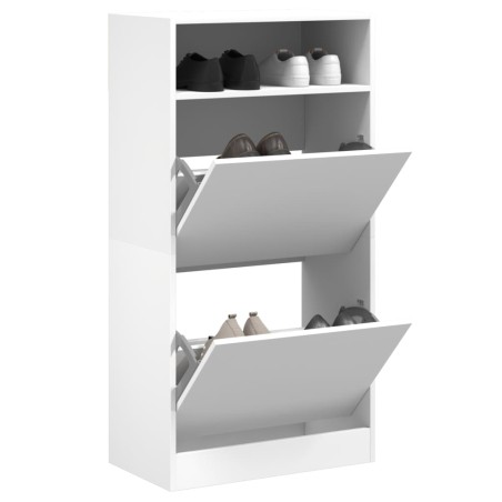 vidaXL Zapatero de madera de ingeniería blanco 60x34x116 cm