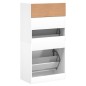 vidaXL Zapatero de madera de ingeniería blanco 60x34x116 cm