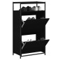 vidaXL Zapatero de madera de ingeniería negro 60x34x112 cm vidaXL Zapatero de madera de ingeniería negro 60x34x112 cm