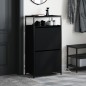 vidaXL Zapatero de madera de ingeniería negro 60x34x112 cm vidaXL Zapatero de madera de ingeniería negro 60x34x112 cm