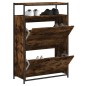 vidaXL Zapatero de madera contrachapada roble ahumado 75x34x112 cm vidaXL Zapatero de madera contrachapada roble ahumado 75x34x112 cm
