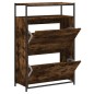 vidaXL Zapatero de madera contrachapada roble ahumado 75x34x112 cm vidaXL Zapatero de madera contrachapada roble ahumado 75x34x112 cm