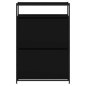 vidaXL Zapatero de madera de ingeniería negro 75x34x112 cm