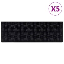 vidaXL Alfombrillas de escalera de goma 5 uds 25x75 cm