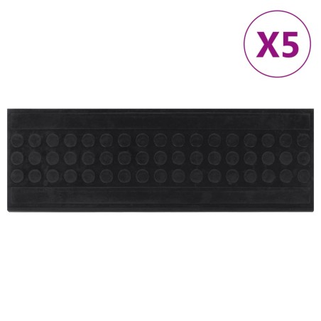 vidaXL Alfombrillas de escalera de goma 5 uds 25x75 cm