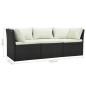 vidaXL Set de muebles de jardín 4 pzas y cojines ratán sintético marrón vidaXL Set de muebles de jardín 4 pzas y cojines ratán sintético marrón
