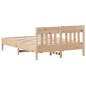 vidaXL Estructura de cama con cabecero madera maciza pino 120x190 cm vidaXL Estructura de cama con cabecero madera maciza pino 120x190 cm