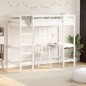 vidaXL Cama alta con escritorio madera maciza pino blanca 90x190 cm