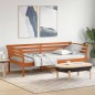 vidaXL Sofá cama de madera maciza de pino marrón cera 90x200 cm