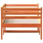 vidaXL Sofá cama de madera maciza de pino marrón cera 90x200 cm