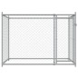 vidaXL Jaula de perros con puerta acero galvanizado gris 2x2x1,5 m